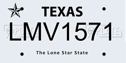 LMV1571 Texas License Plate