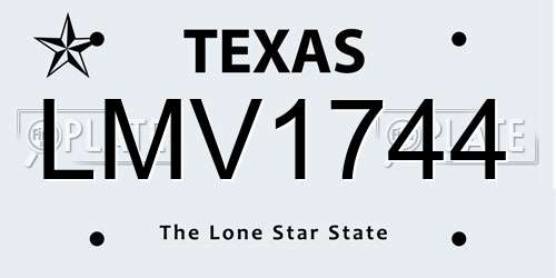 LMV1744 Texas License Plate