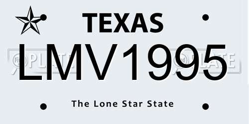 LMV1995 Texas License Plate