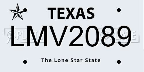 LMV2089 Texas License Plate