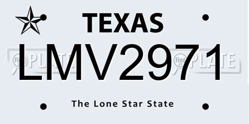 LMV2971 Texas License Plate