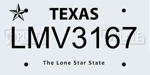 LMV3167 Texas License Plate
