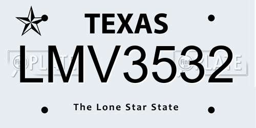 LMV3532 Texas License Plate
