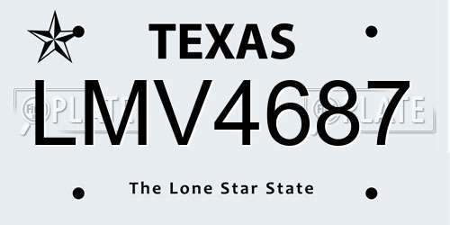LMV4687 Texas License Plate