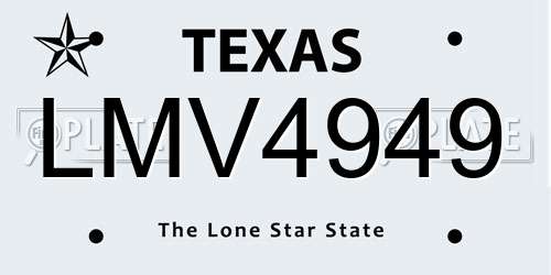 LMV4949 Texas License Plate