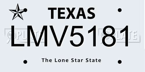 LMV5181 Texas License Plate