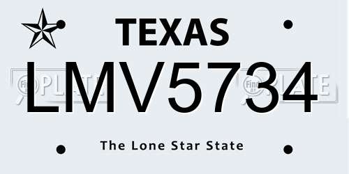 LMV5734 Texas License Plate