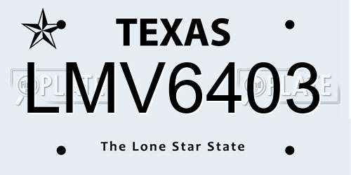 LMV6403 Texas License Plate