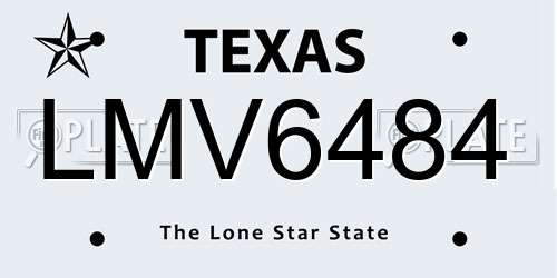 LMV6484 Texas License Plate