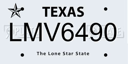 LMV6490 Texas License Plate