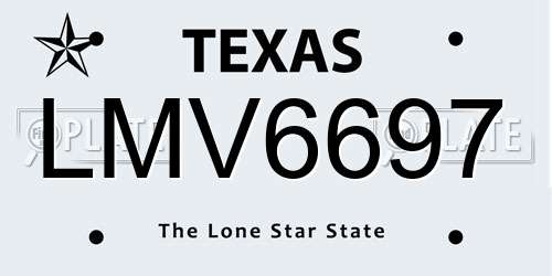 LMV6697 Texas License Plate