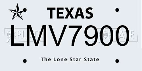 LMV7900 Texas License Plate