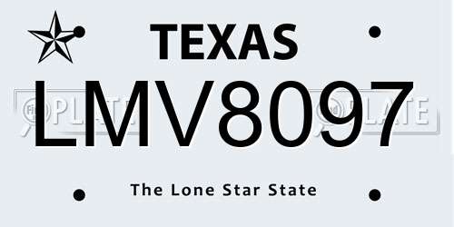 LMV8097 Texas License Plate