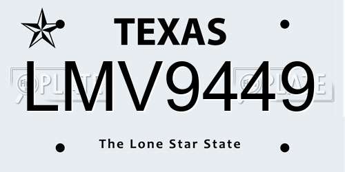 LMV9449 Texas License Plate