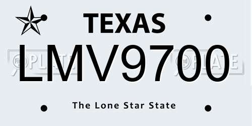LMV9700 Texas License Plate