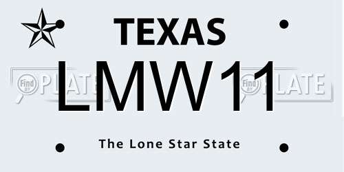 LMW11 Texas License Plate