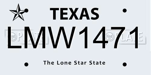LMW1471 Texas License Plate