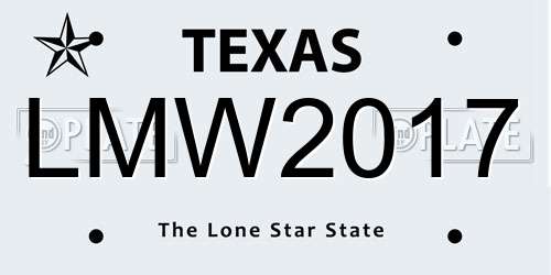 LMW2017 Texas License Plate