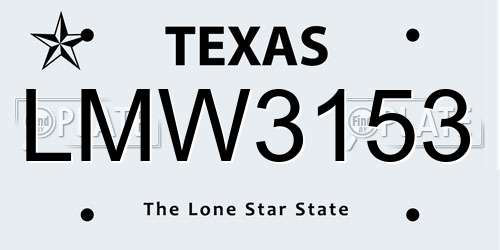 LMW3153 Texas License Plate