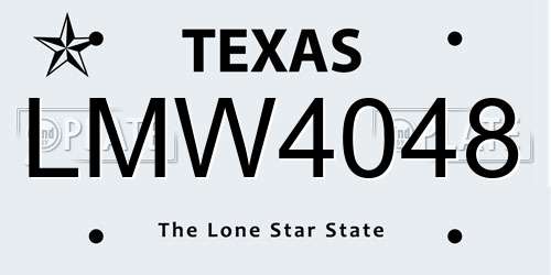 LMW4048 Texas License Plate