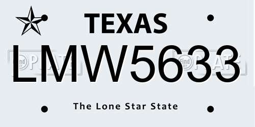 LMW5633 Texas License Plate