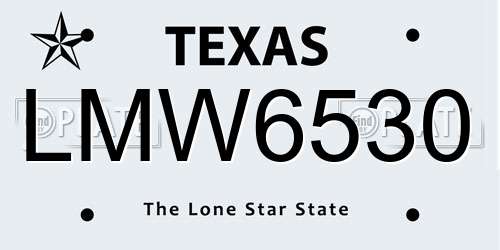 LMW6530 Texas License Plate
