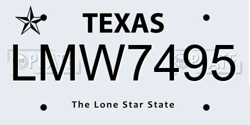 LMW7495 Texas License Plate
