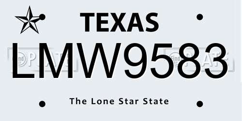 LMW9583 Texas License Plate
