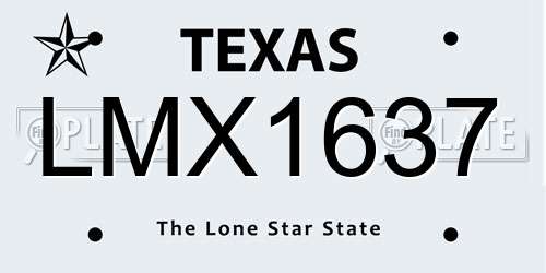 LMX1637 Texas License Plate