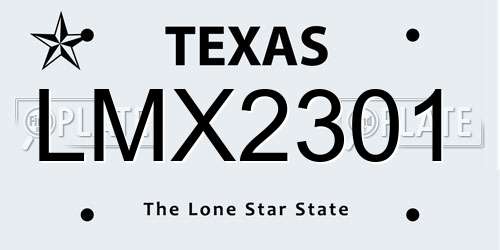 LMX2301 Texas License Plate