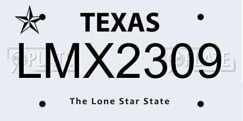 LMX2309 Texas License Plate