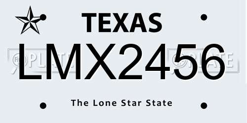 LMX2456 Texas License Plate