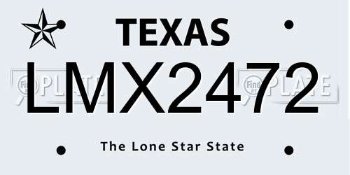 LMX2472 Texas License Plate