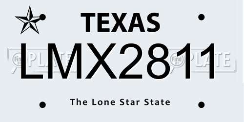 LMX2811 Texas License Plate