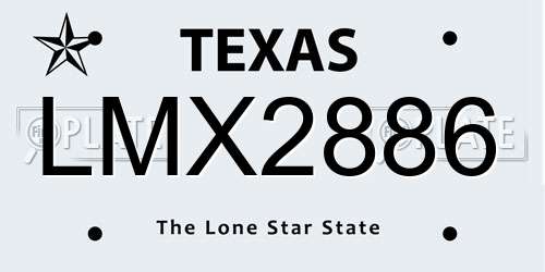 LMX2886 Texas License Plate