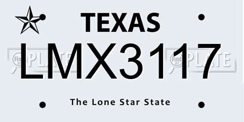 LMX3117 Texas License Plate