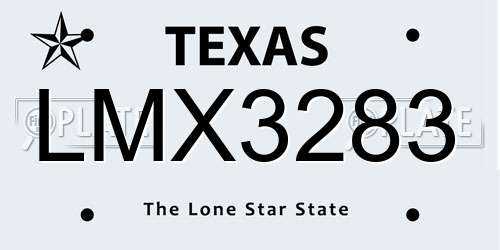 LMX3283 Texas License Plate