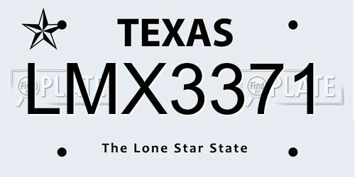LMX3371 Texas License Plate