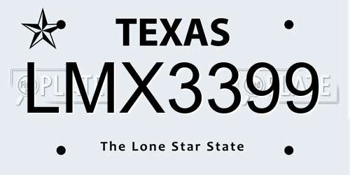 LMX3399 Texas License Plate