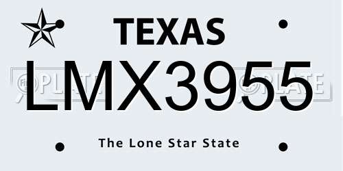 LMX3955 Texas License Plate