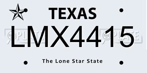 LMX4415 Texas License Plate