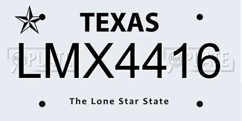LMX4416 Texas License Plate