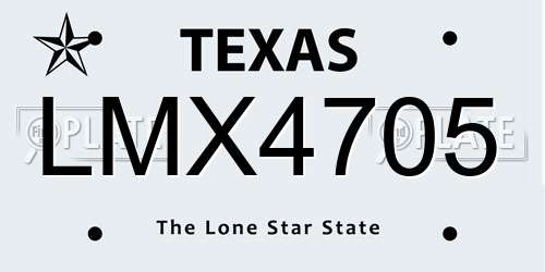 LMX4705 Texas License Plate
