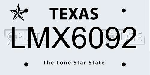 LMX6092 Texas License Plate