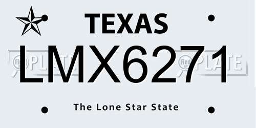 LMX6271 Texas License Plate