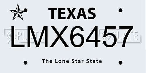 LMX6457 Texas License Plate