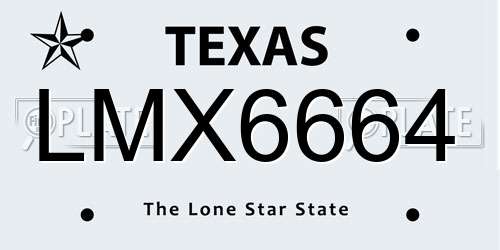 LMX6664 Texas License Plate