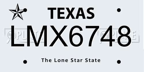 LMX6748 Texas License Plate