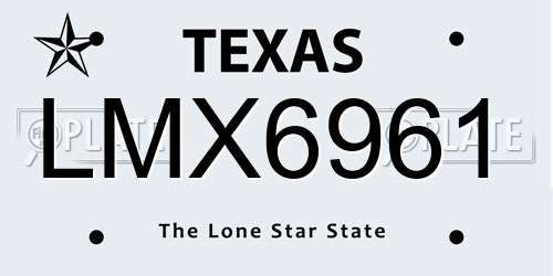 LMX6961 Texas License Plate