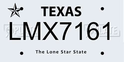 LMX7161 Texas License Plate